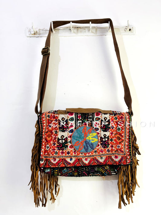 Boho Embroidered Sling Bag