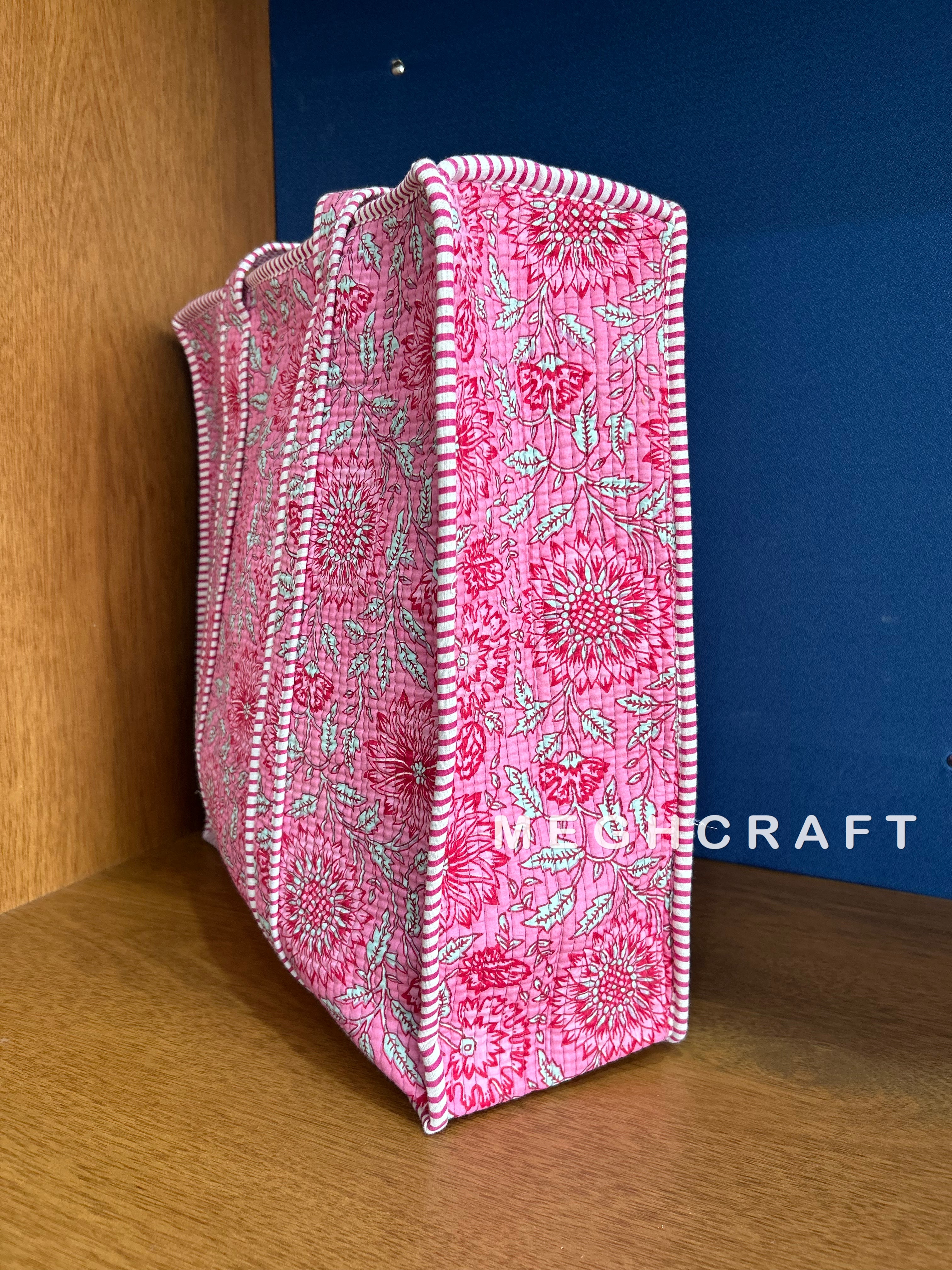 Handmade Cotton Quilted Tote Bag