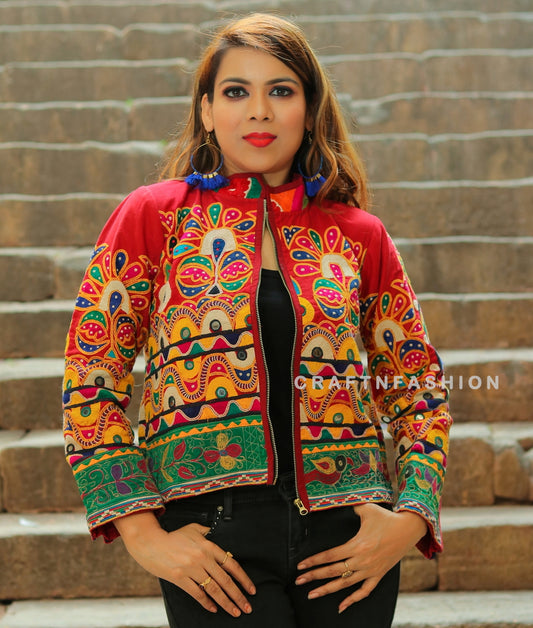 Kutch Embroidered Bomber Jacket