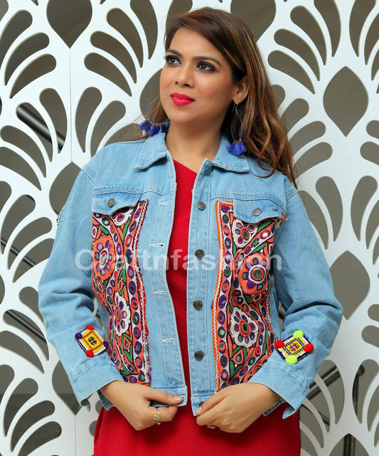 Women's Patch Work Denim Jacket