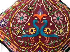 Peacock Embroidery Cushion Cover