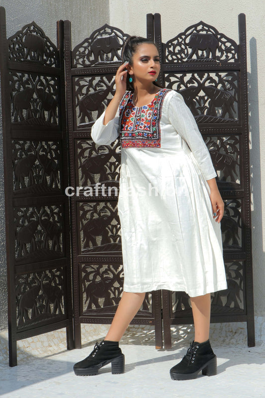 Boho Fashion Khadi Cotton Dress