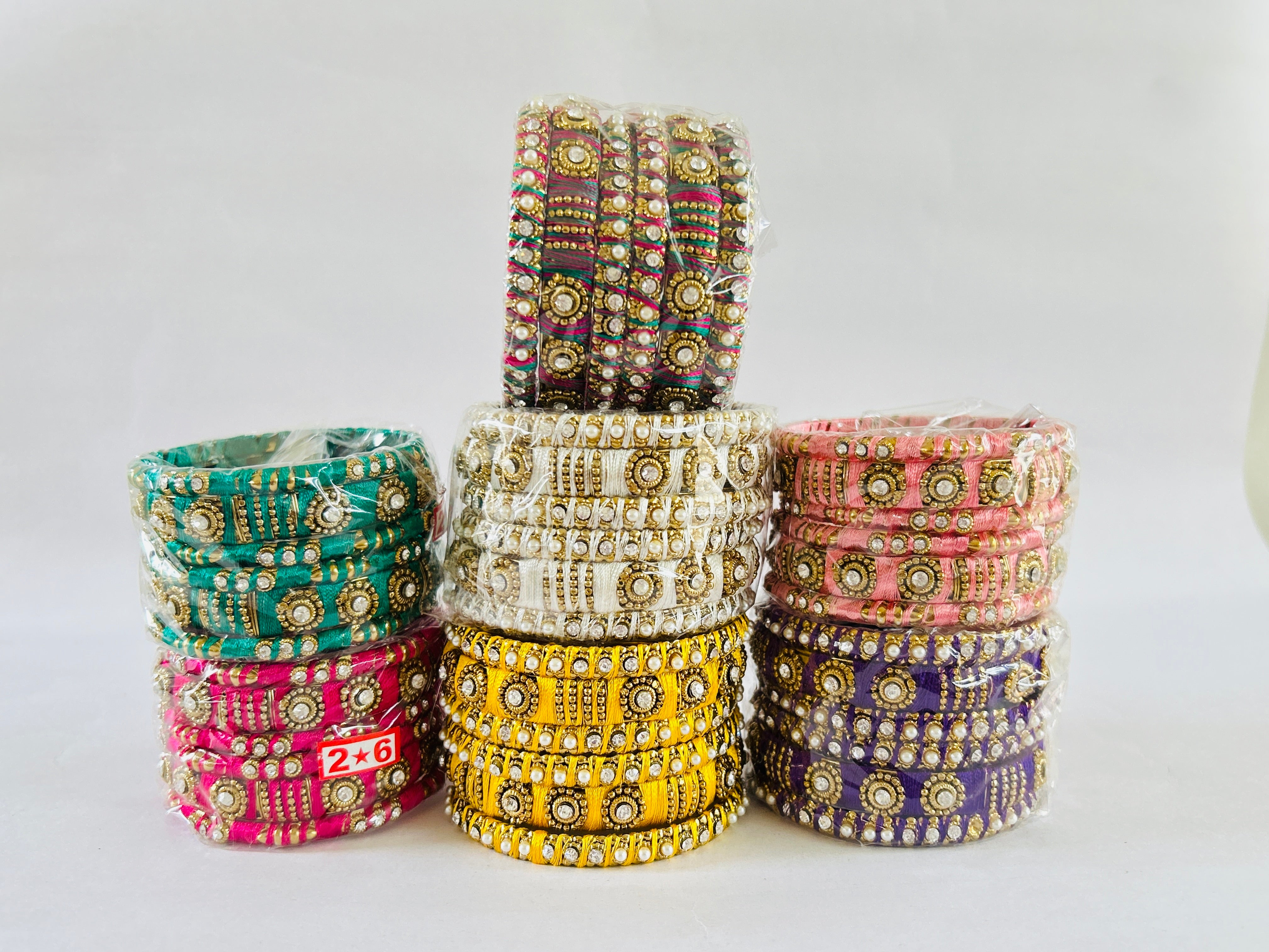 Colorful Thread Bangle Set Wholesale