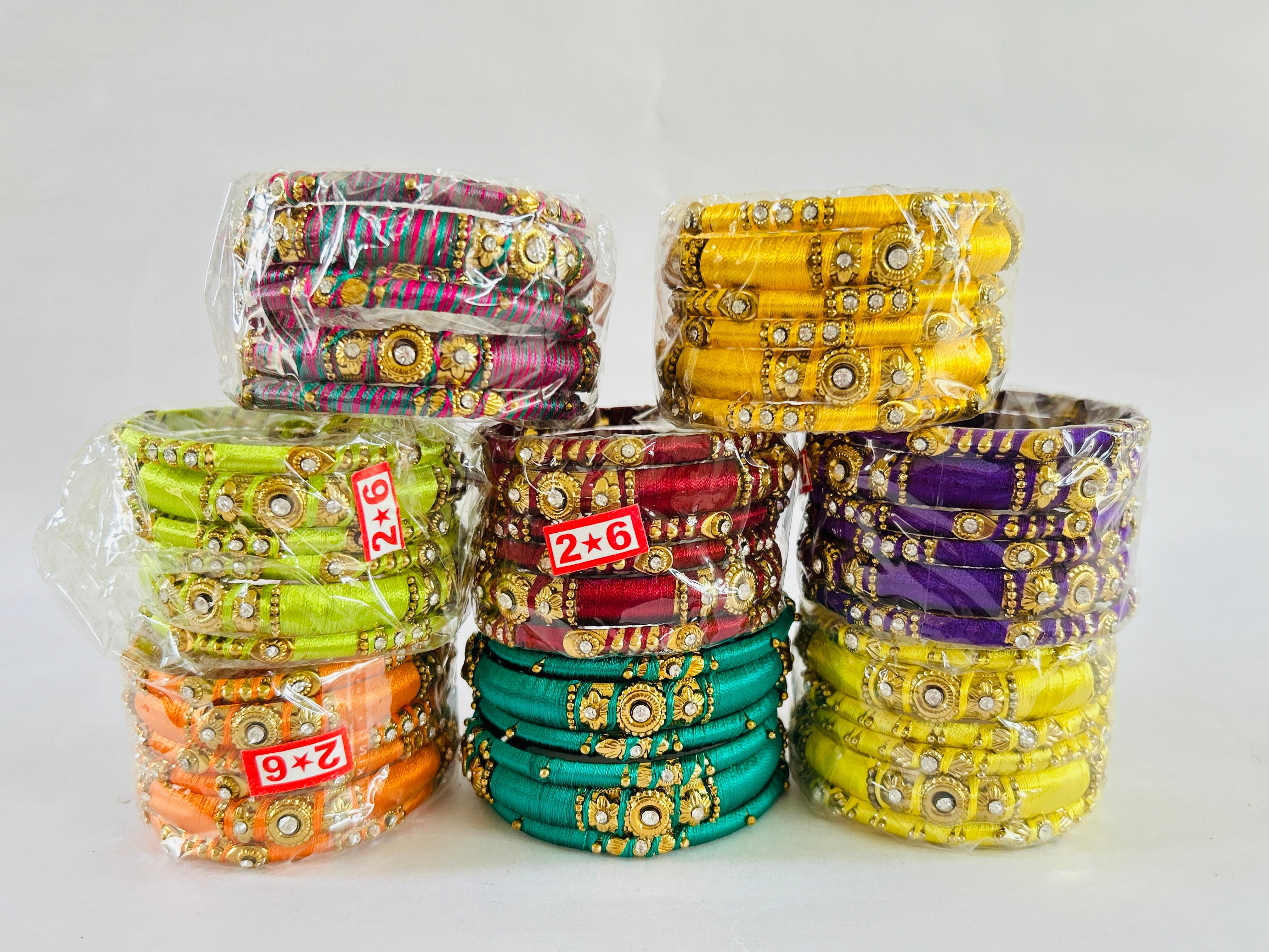 Colorful Thread Bangle Set Wholesale