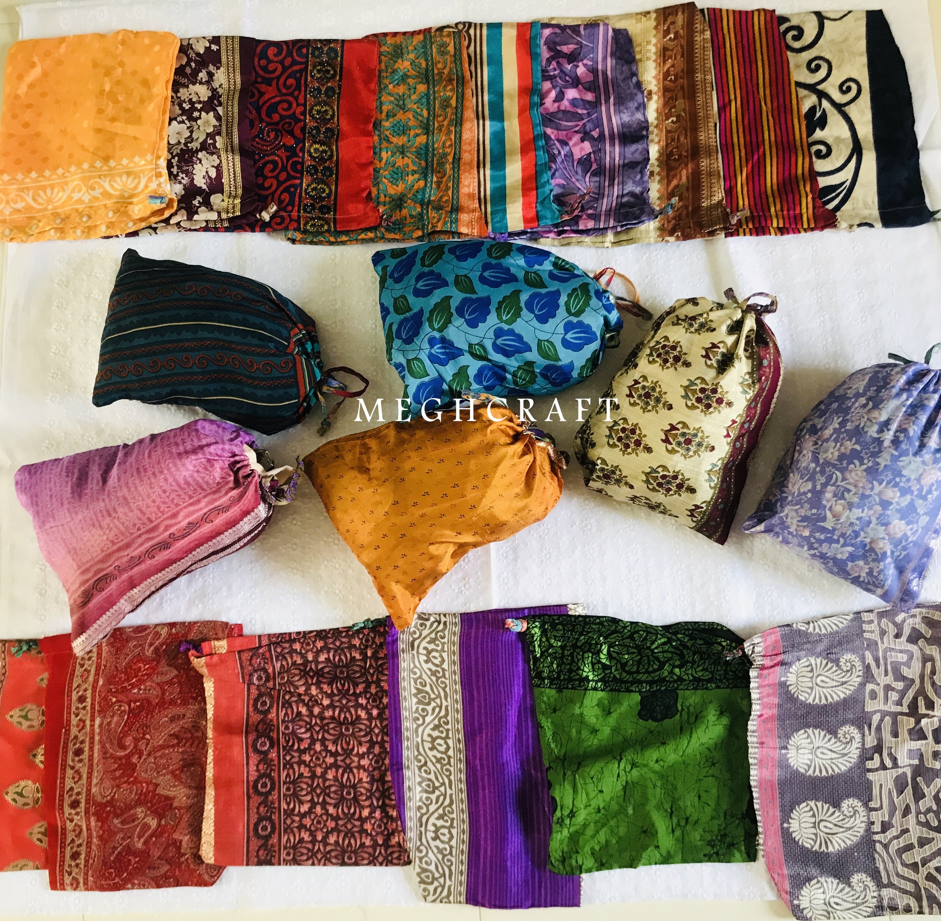 String Magic Pouch Draw String Style Silk Pouches – Craft N Fashion