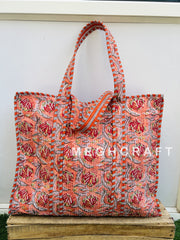 Indian Handmade Cotton Quilted Tote Bag