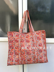 Indian Handmade Cotton Quilted Tote Bag