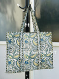 Paisley Cotton Quilted Tote Bag