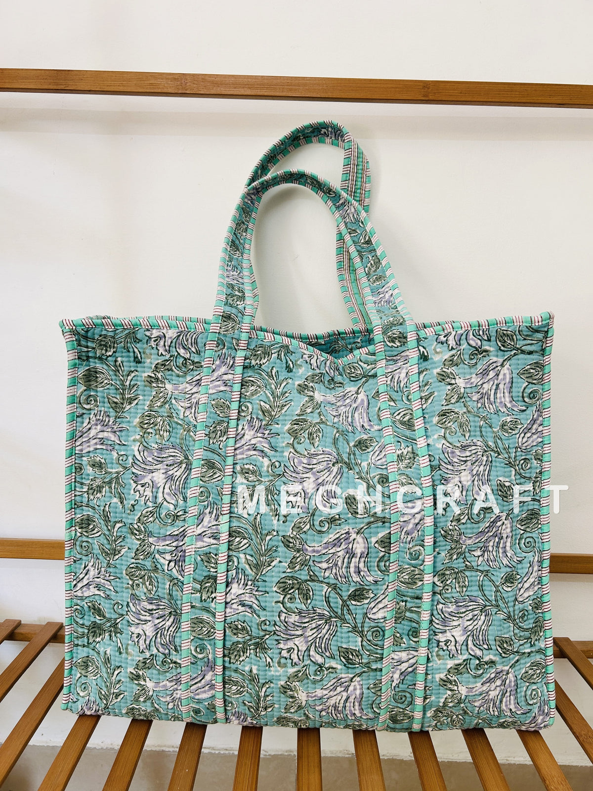 Sustainable Cotton Quilted Tote Bag