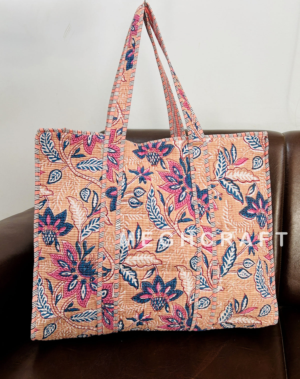 Indian Cotton Quilted Tote Bag