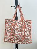 Block Printed Cotton Quilted Tote Bag