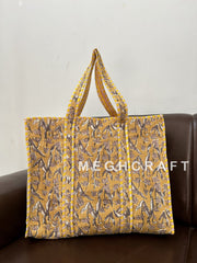 Indian Cotton Quilted Tote Bag