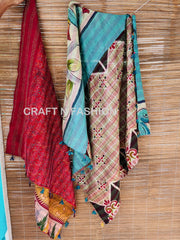 Silk Kantha Scarves with Tassels