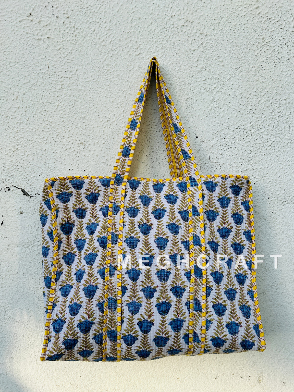 Cotton Quilted Shopping Bag Handmade