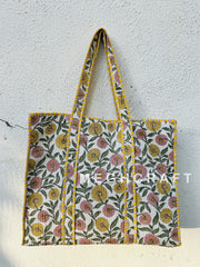 Handcrafted Cotton Quilted Tote Bag