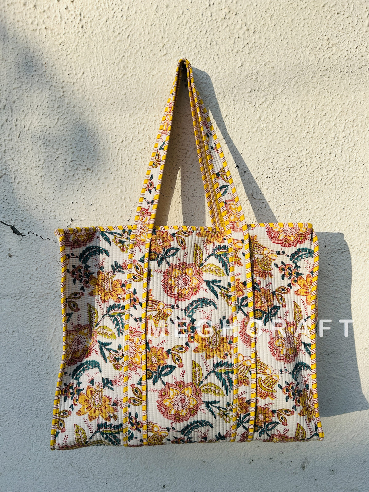 Handmade Cotton Quilted Tote Bag
