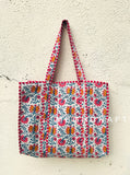 Floral Cotton Quilted Tote Bag