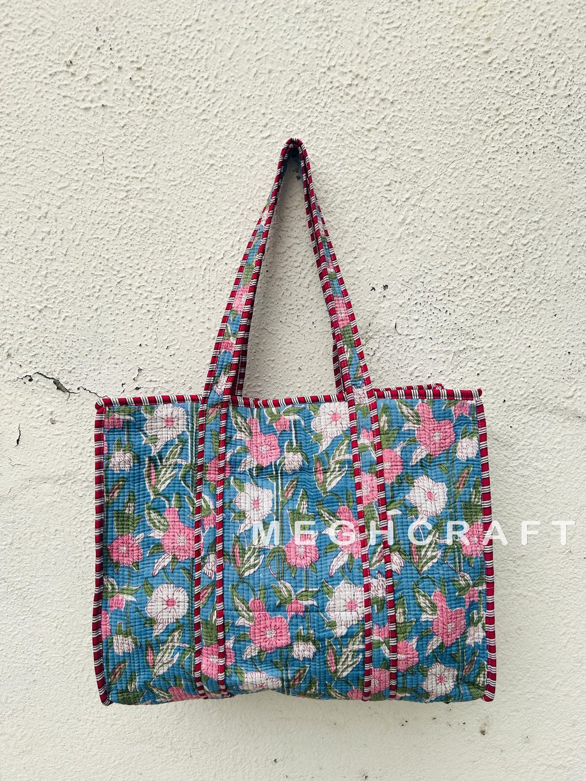 Cotton Quilted Tote Beach Bag
