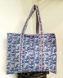 Cotton Quilted Tote Travel Bag