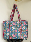 Cotton Quilted Tote Beach Bag