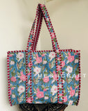 Cotton Quilted Tote Beach Bag