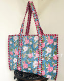 Cotton Quilted Tote Beach Bag