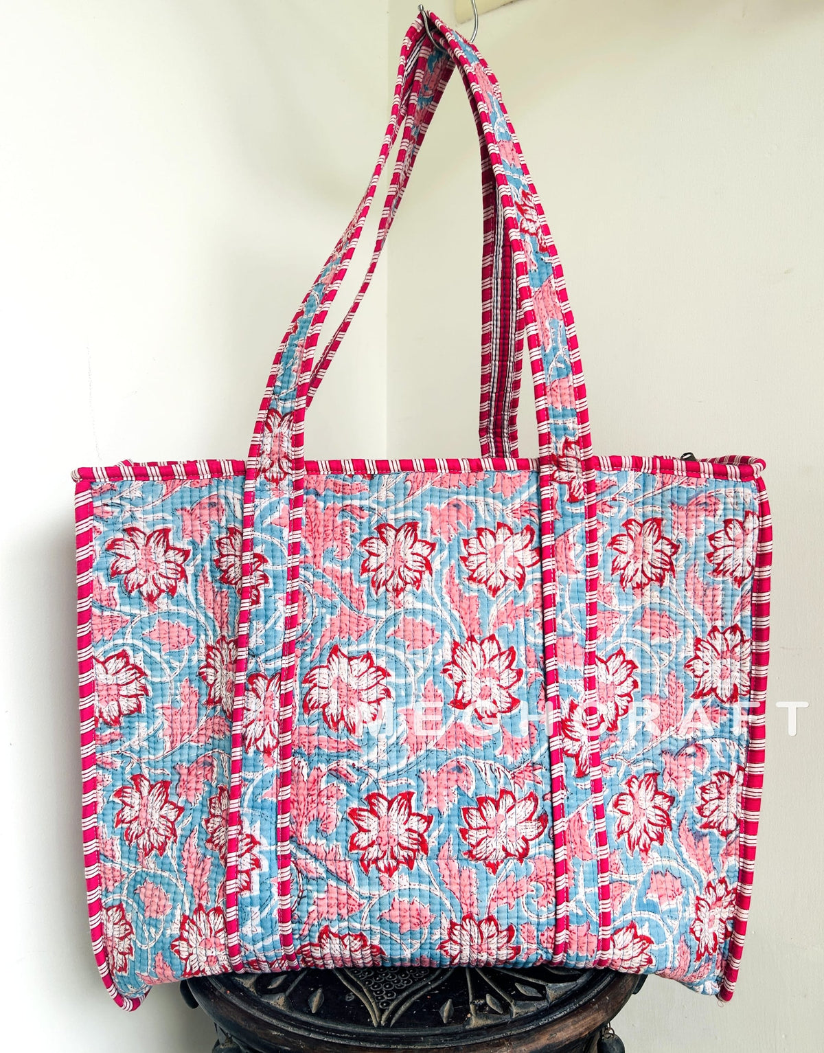 Cotton Quilted Tote Bag Women