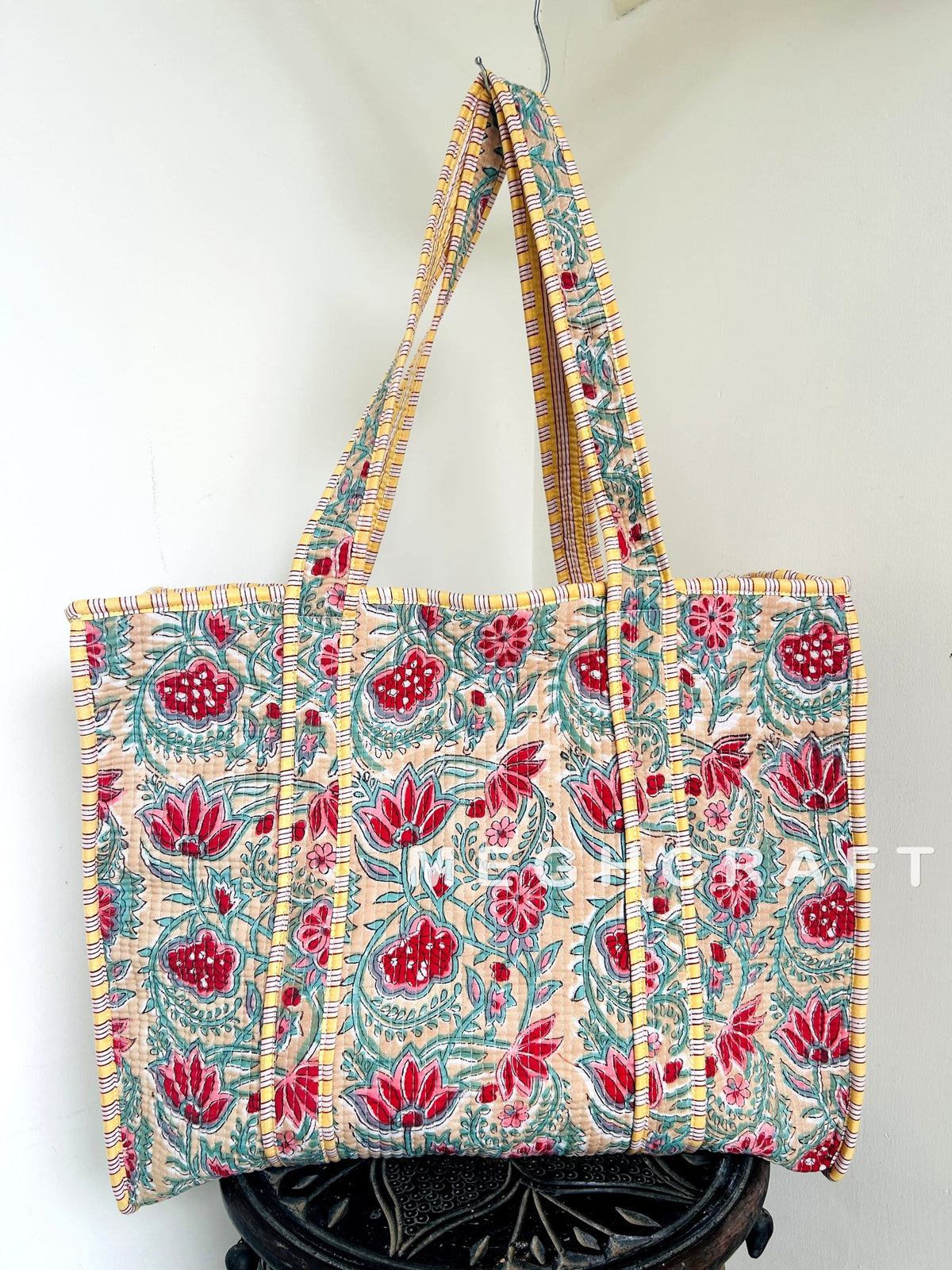Cotton Quilted Tote Beach Bag