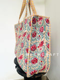 Cotton Quilted Tote Beach Bag