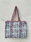 Paisley Print Cotton Quilted Tote Bag