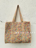 Floral Cotton Quilted Tote Bag