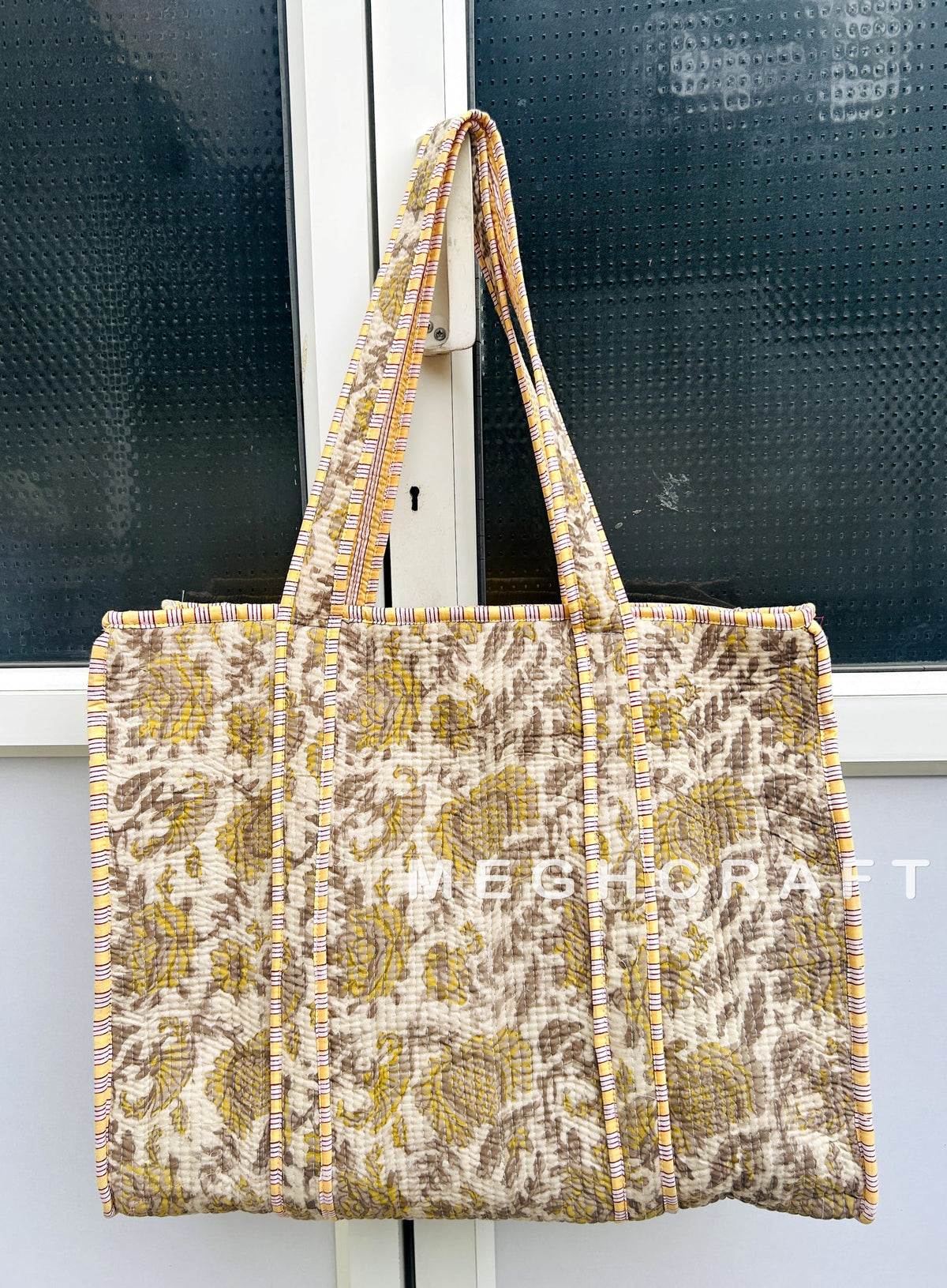 Cotton Quilted Shopping Tote Bag