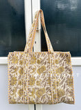 Cotton Quilted Shopping Tote Bag