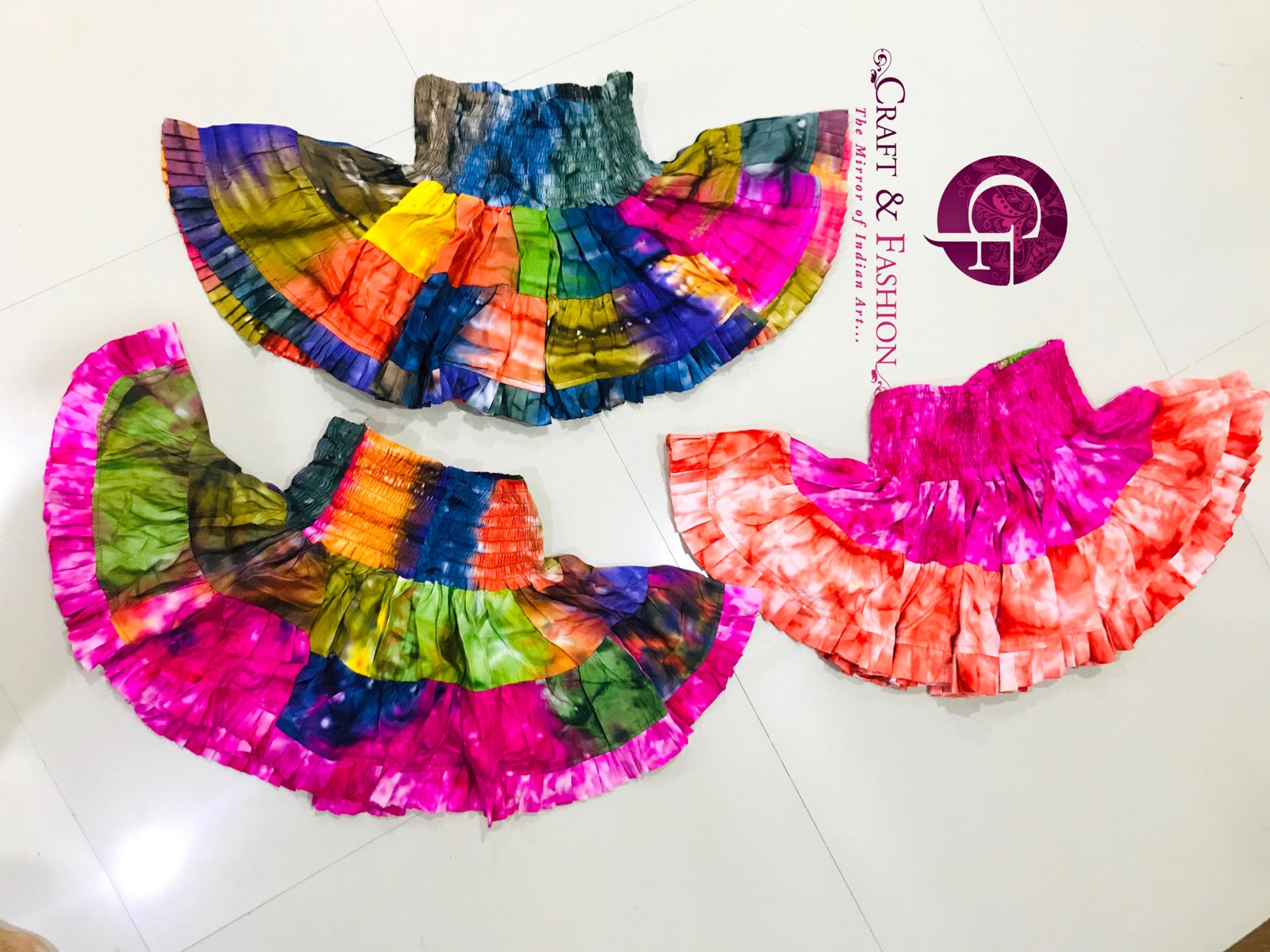 Wholesale Tie Dye Mini Skirt Women | Boho Rayon Summer Skirt