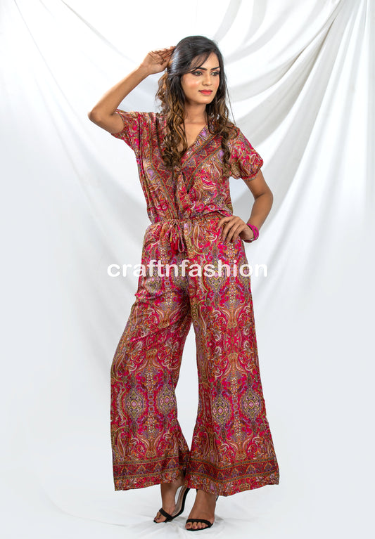 Summer Casual Silk Jumpsuit