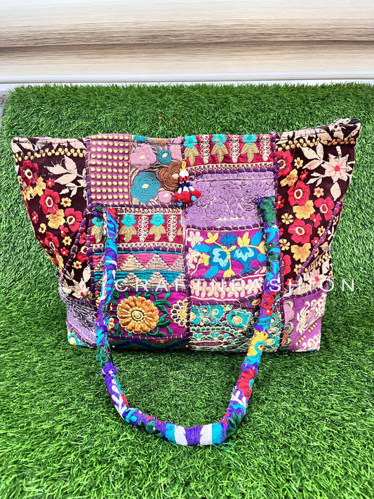 Sac fourre-tout patchwork hippie bohème