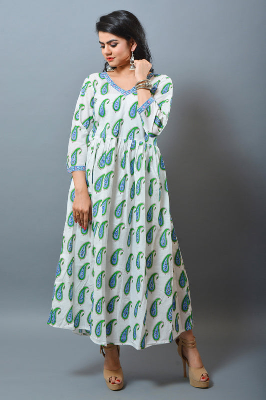 Paisley Cotton Long Kurti Tunic