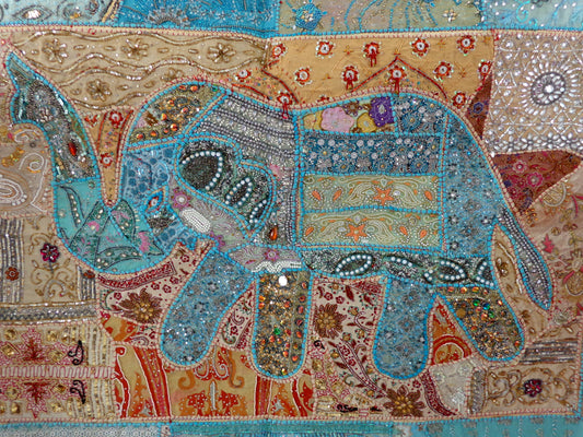 Tapiz de elefante de patchwork vintage