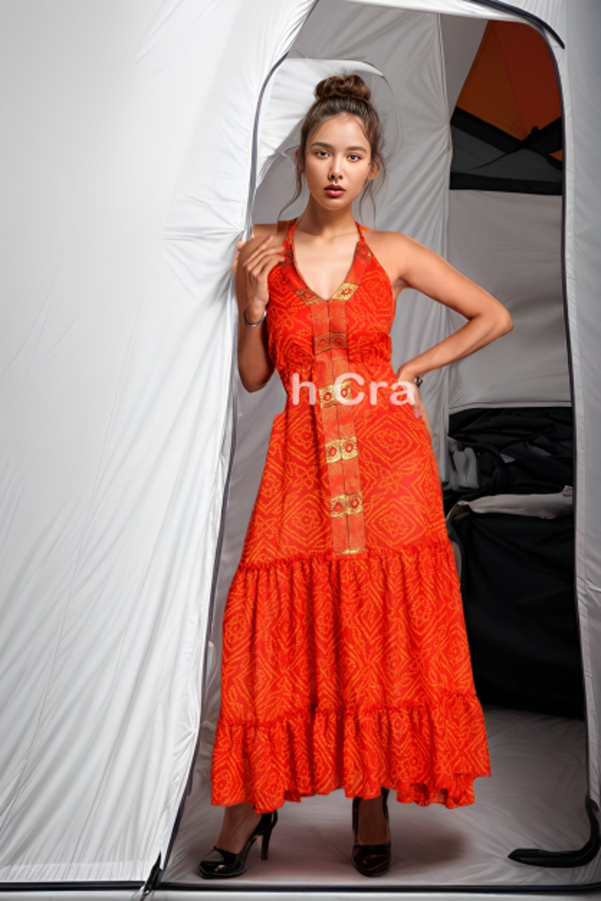 Party Wear Halter Maxi Dress