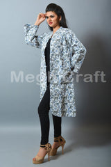 Animal Print Quilted Long Jacket