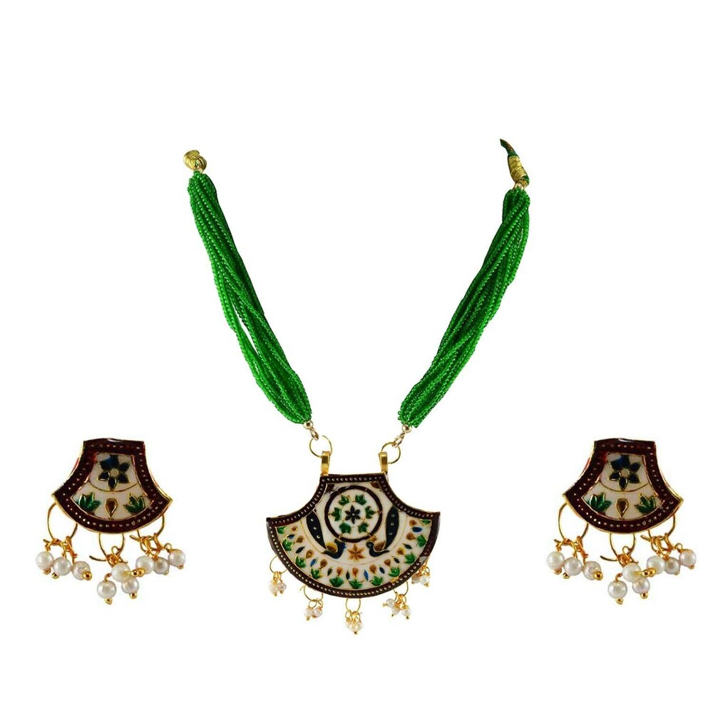 Wholesale Meenakari Pearl Pendant Sets