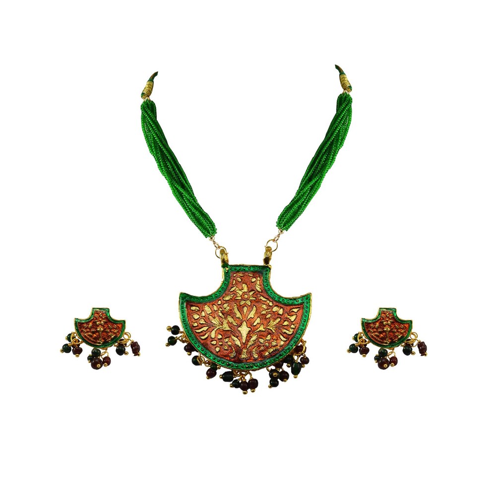 Wholesale Meenakari Pearl Pendant Sets